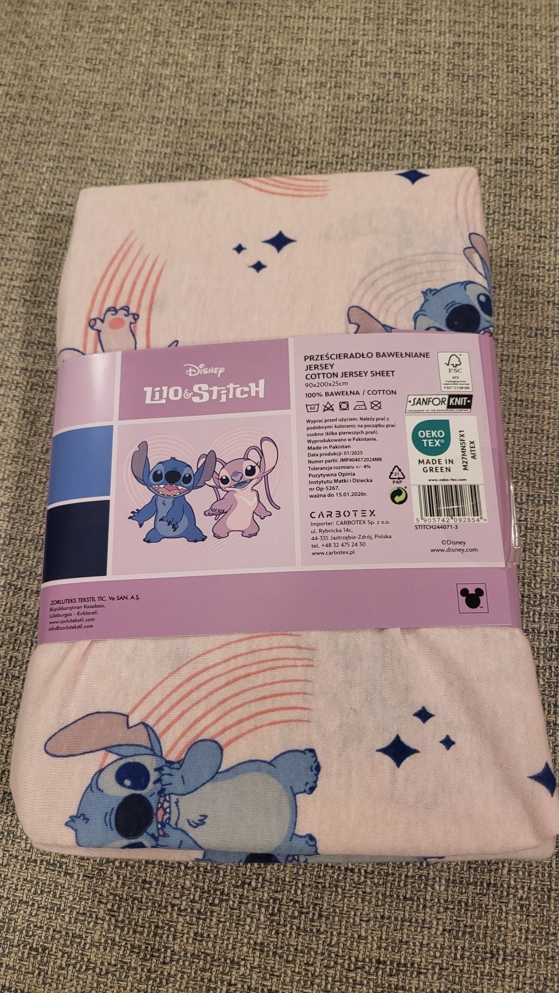 Przescieradlo lilo I stich 90x200