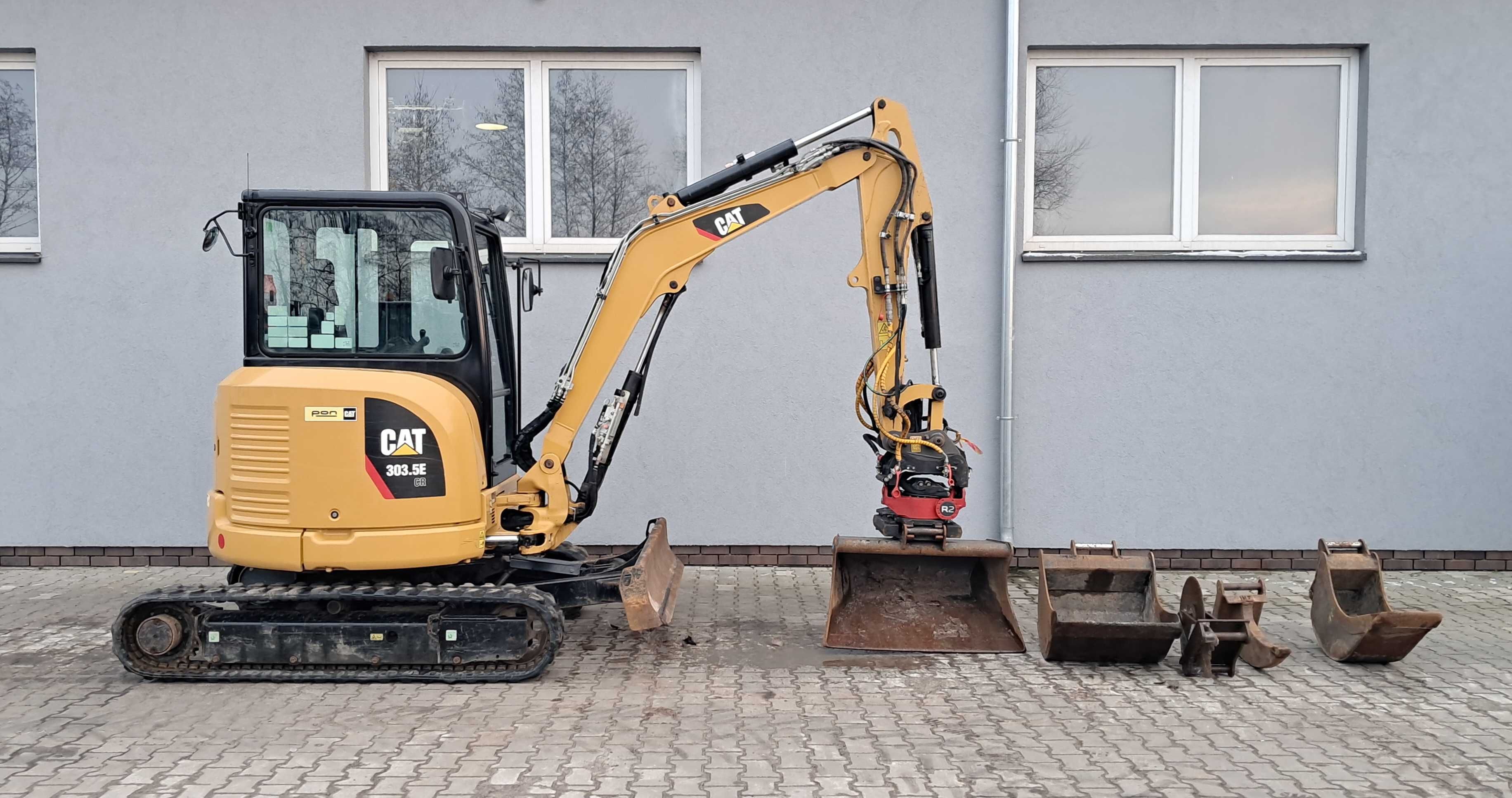 CATERPILLAR 303.5 ECR FULL! Rototilt R2 Szczypce 5szt Narzędzi Klima