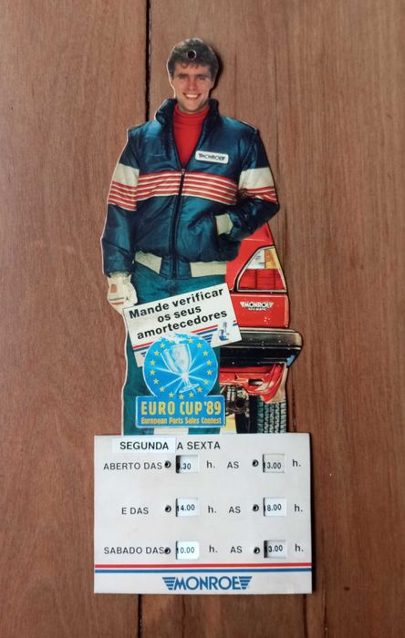 Publicidade amortecedores Monroe com horário de funcionamento anos 80