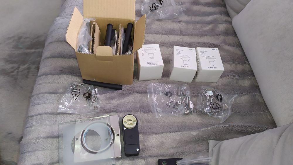 novo 5 caixas de 3 focos de luz led para teto falso - 15 no total