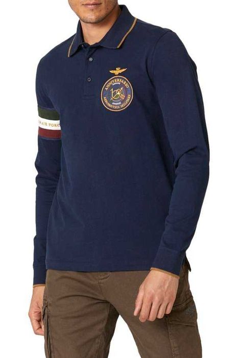 Aeronautica Militare Polo z długim rękawem 232PO1722J558 granat