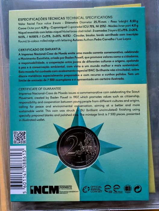 Moeda BNC 2€ Portugal 2025
