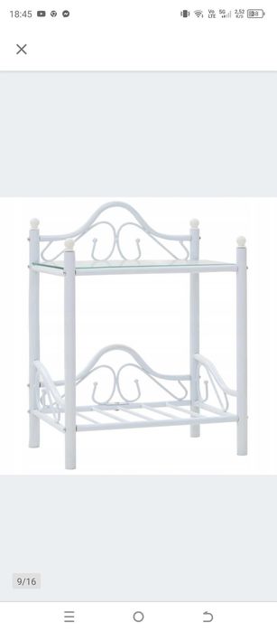 Łóżko białe metalowe plus stolik nocny materac gratis