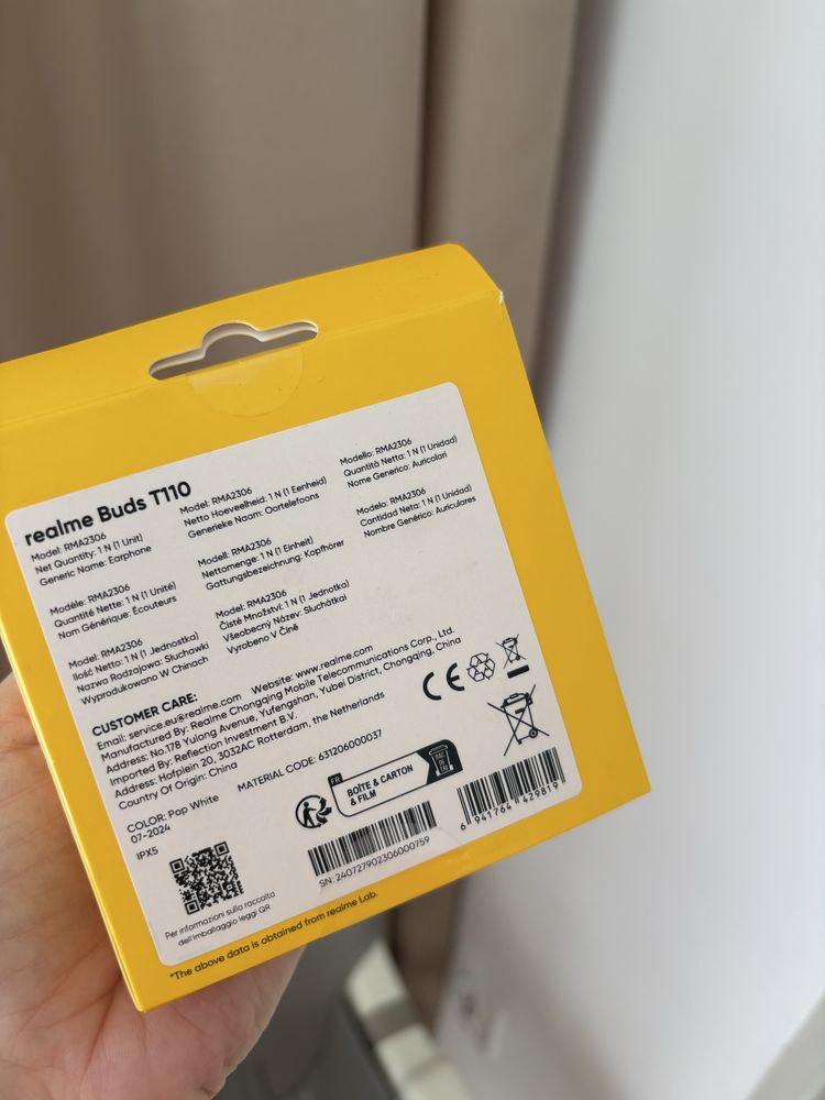 realme Buds T110 Biały Słuchawki Dokanałowe, True Wireless realme