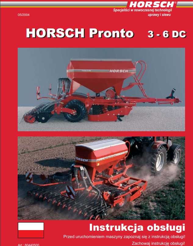 Instrukcja obsługi HORSCH Pronto 3-6 DC