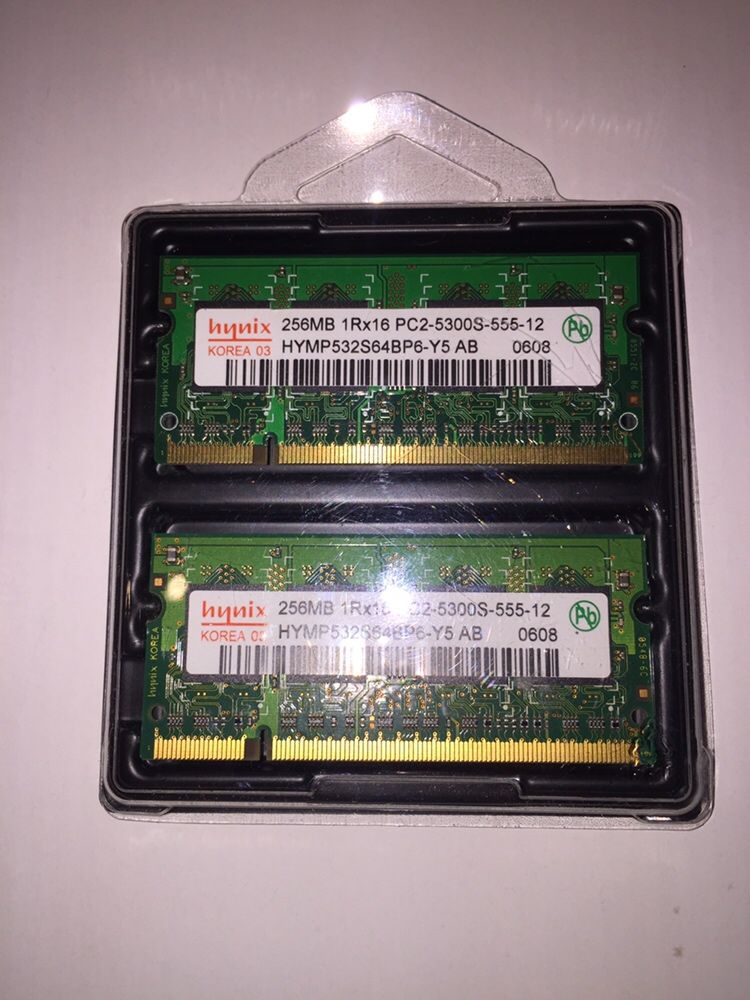 Memorias Laptop Hynix 512MB 2x 256MB PC2-5300S DDR2-667MHz Sodimm