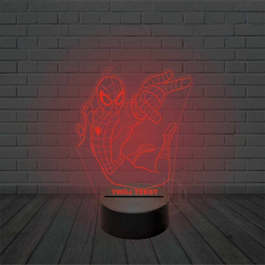 Lampka nocna na biurko led imię grawer SPIDERMAN