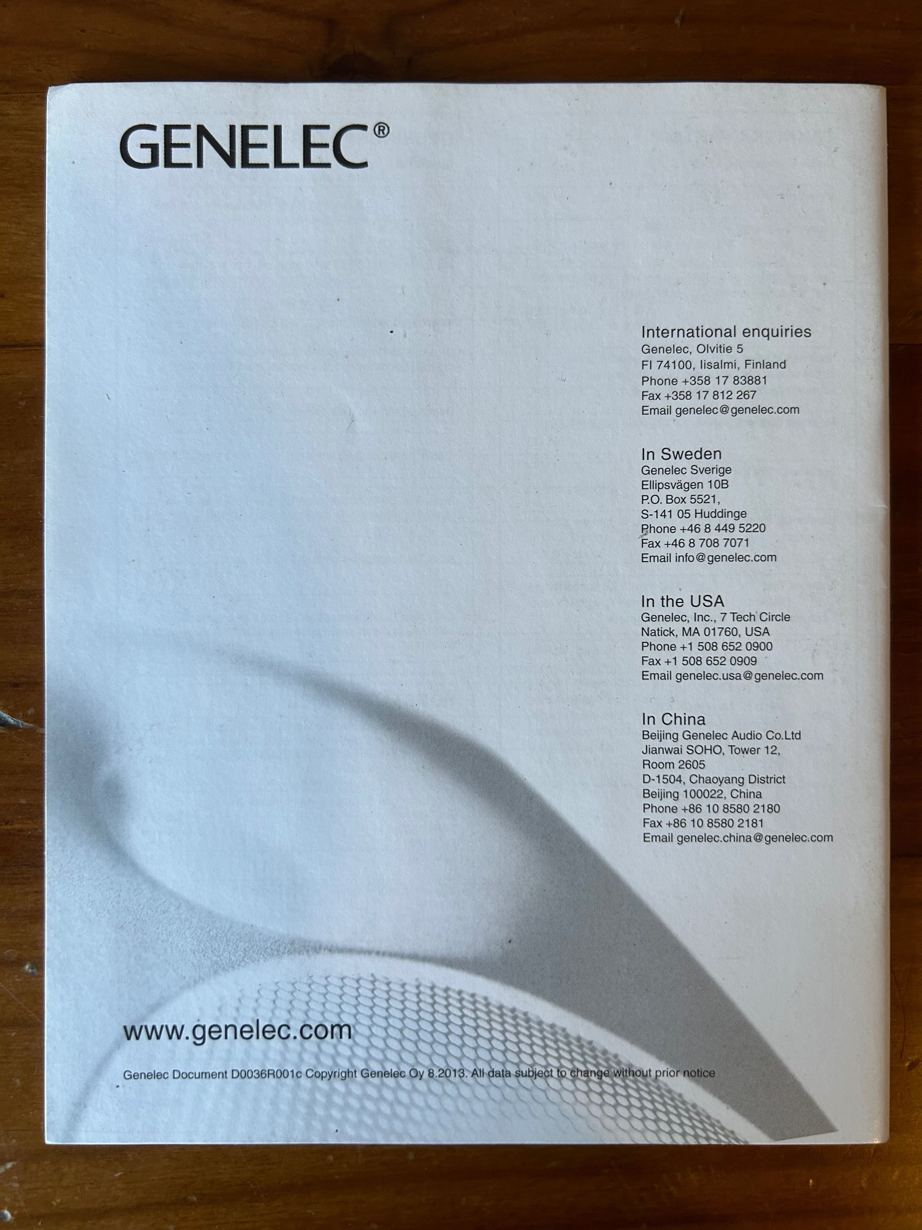 Manual Original Genelec 8030B