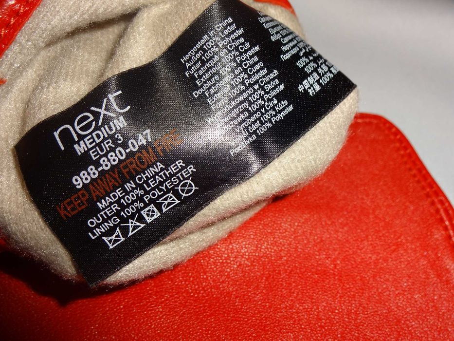 NEXT 100% Leather skórzane pięciopalczaste rękawiczki skóra r. M