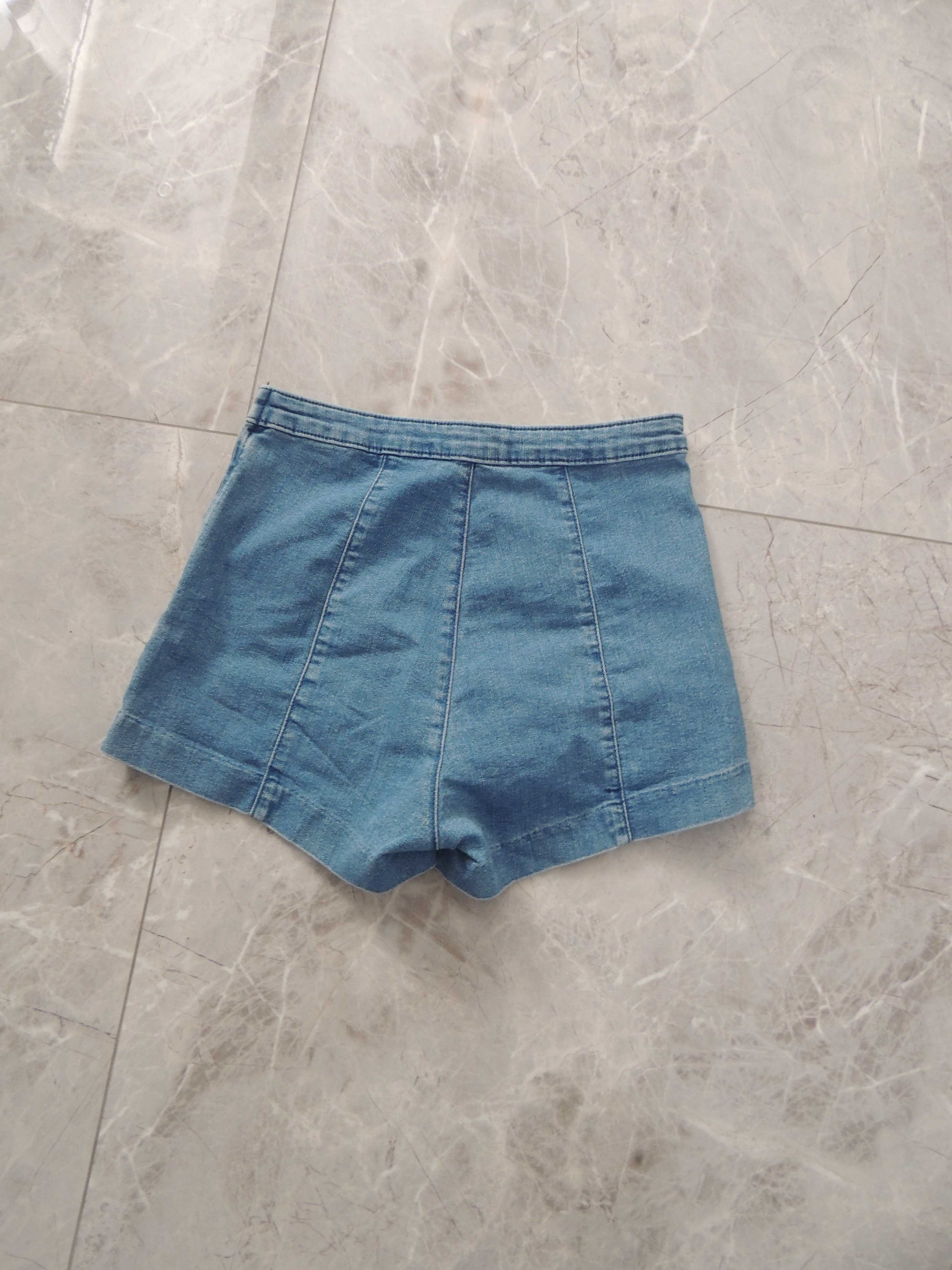 krótkie dopasowane jeansy szorty xs/s H&m