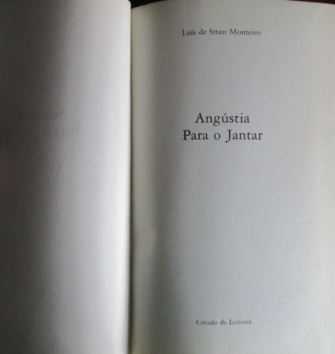 Luís de Sttau Monteiro - - Angústia para o Jantar - - - - - Livro