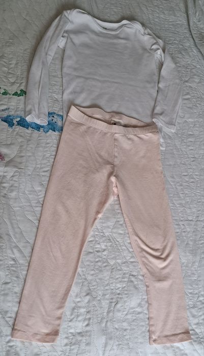 H&M 104 legginsy koszulka długi rękaw
