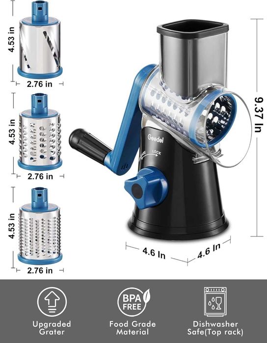 Geedel Tarka do sera, warzyw, orzechów z 3 arkuszami bębnowymi