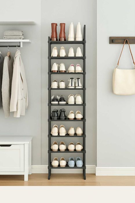 Organizer do przechowywania butów wysoki 10 poziomów czarny nowy