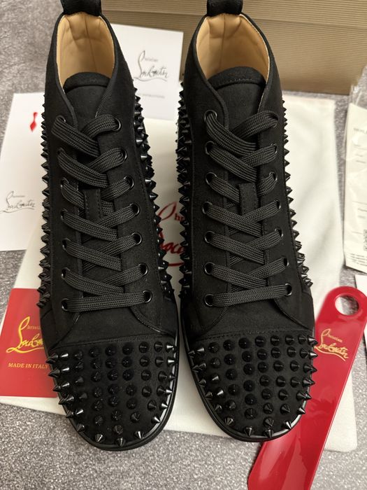 Высокие Кроссовки кеды Christian Louboutin с шипами labuten labouten