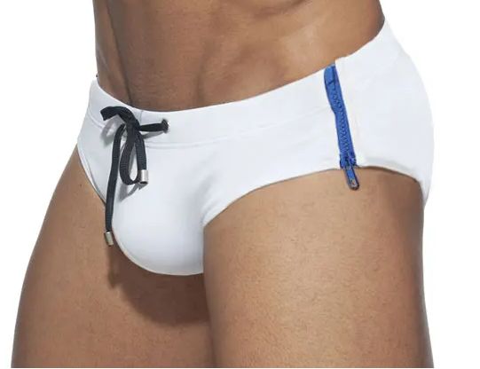 Męskie Kąpielówki z Zamkami z Wkładką Powiększającą Push Up - M