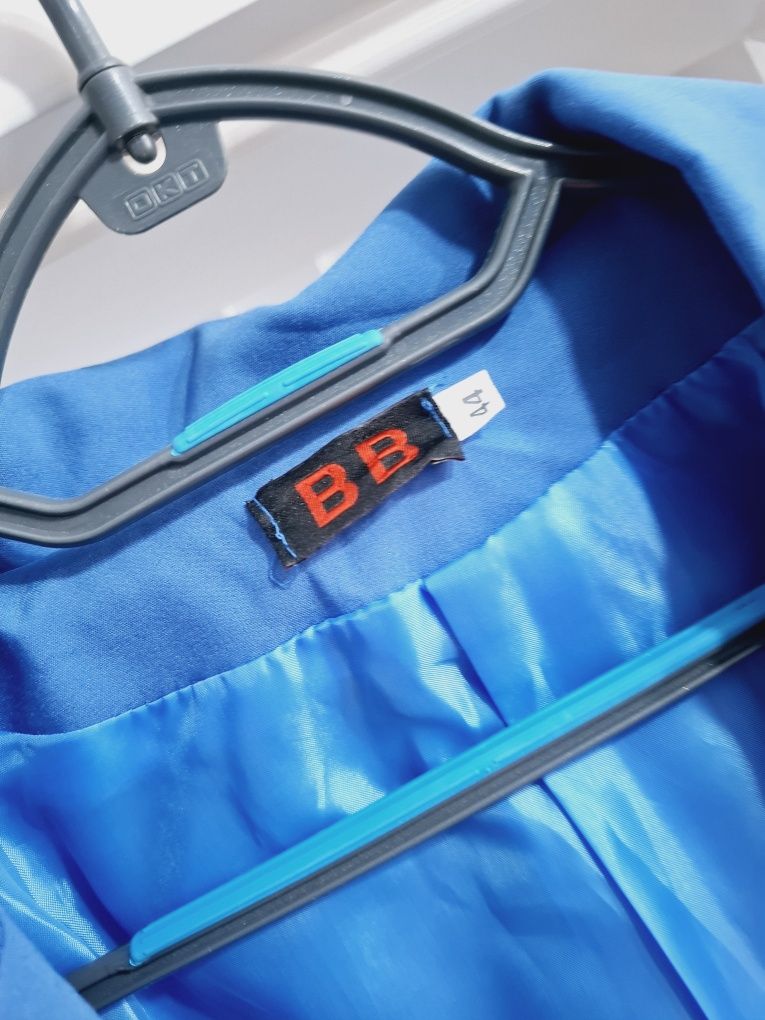Niebieski garnitur damski marynarka żakiet spodnie BB l xl 40 42