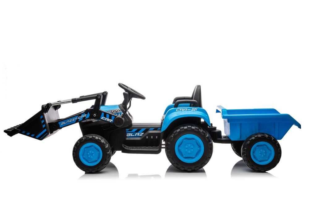 Autko TRAKTOR Z ŁYŻKĄ I PRZYCZEPĄ na akumulator pojazd jeździk dzieci