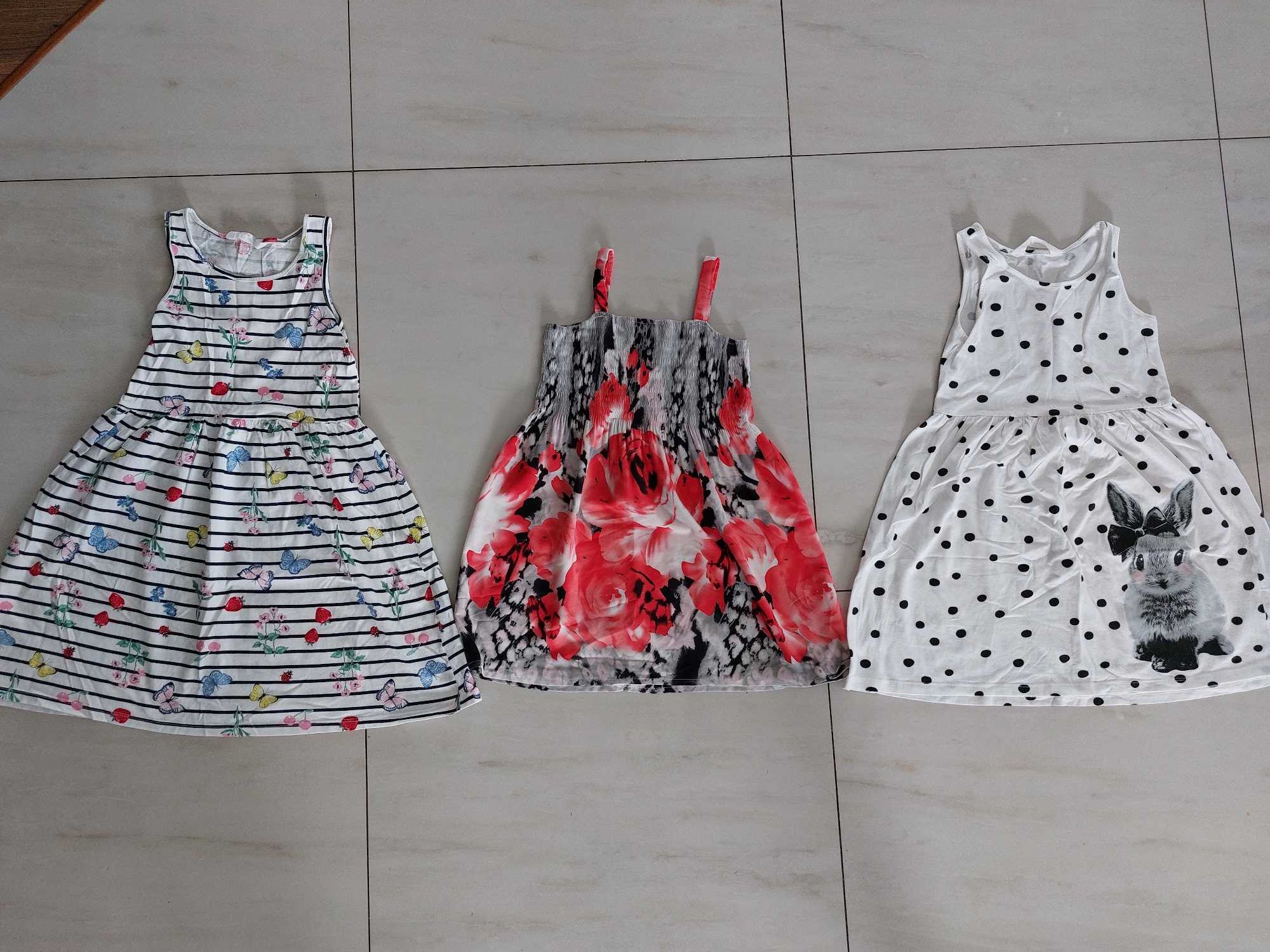 Sukienki dla dziewczynki, H&M, rozm. 128 cm, 7-8 lat - zestaw