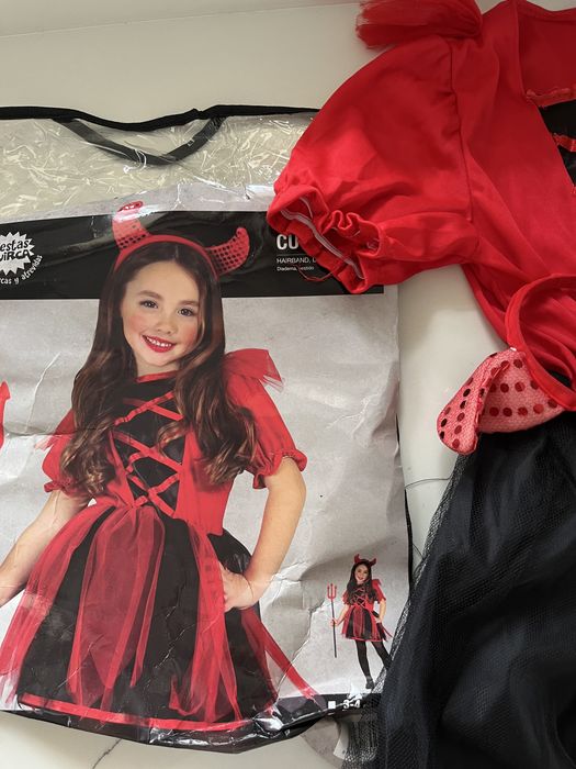 Fato disfarce Halloween menina diabo