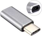 Przejściówka adapter Micro USB - USB TYP C srebrny