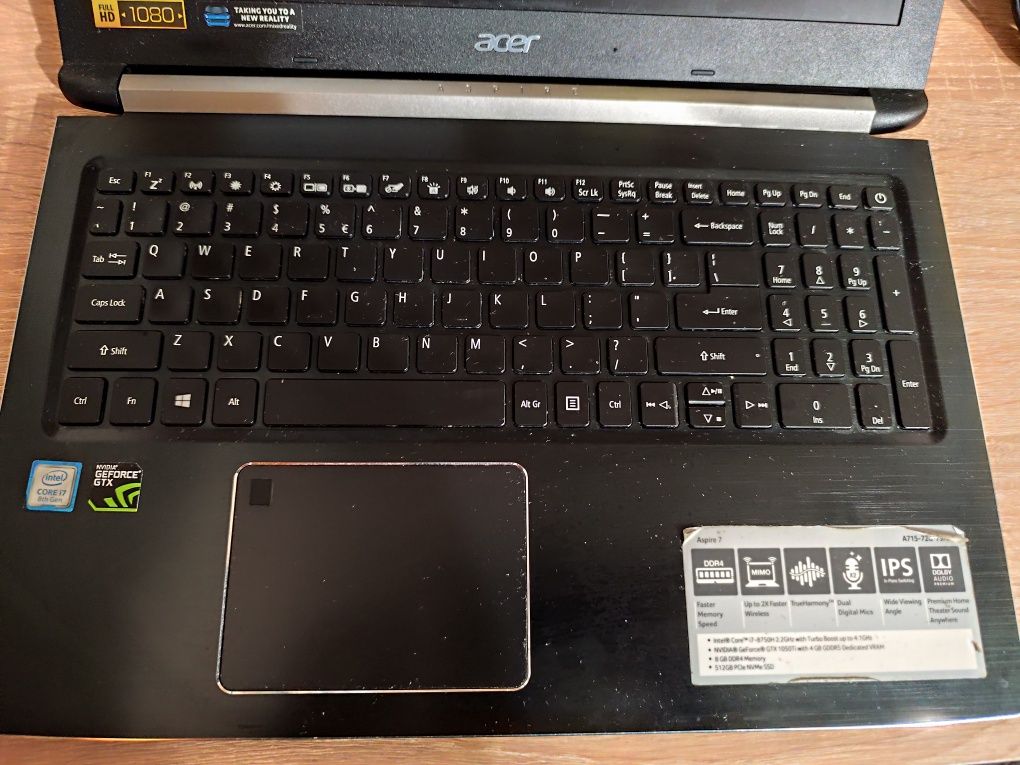 Laptop Acer aspire 7
