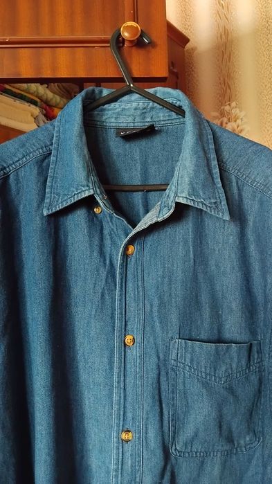 Джинсовая рубашка р.XL