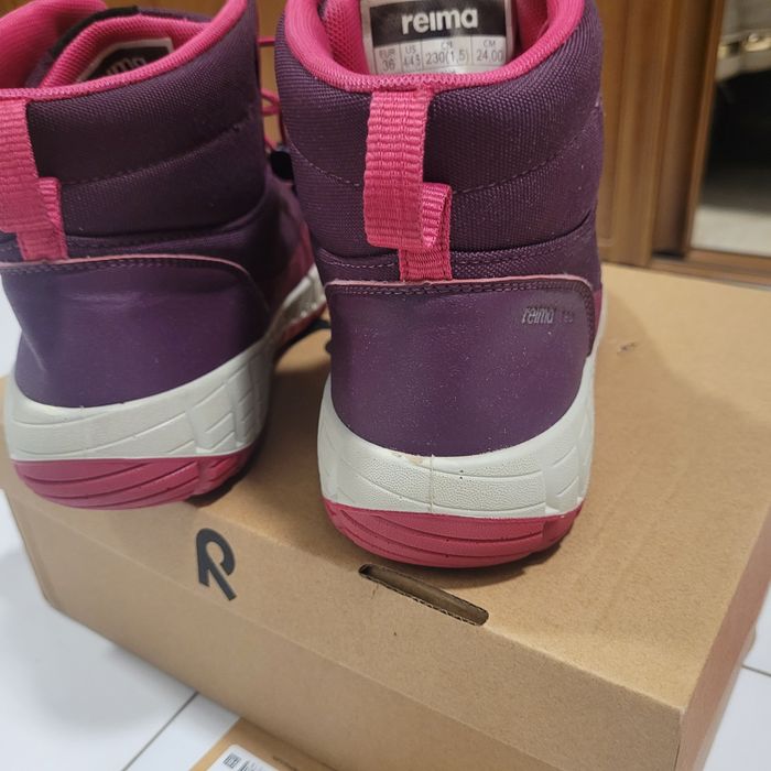 Buty wodoodporne używane Reima r. 36- 23cm róż fiolet