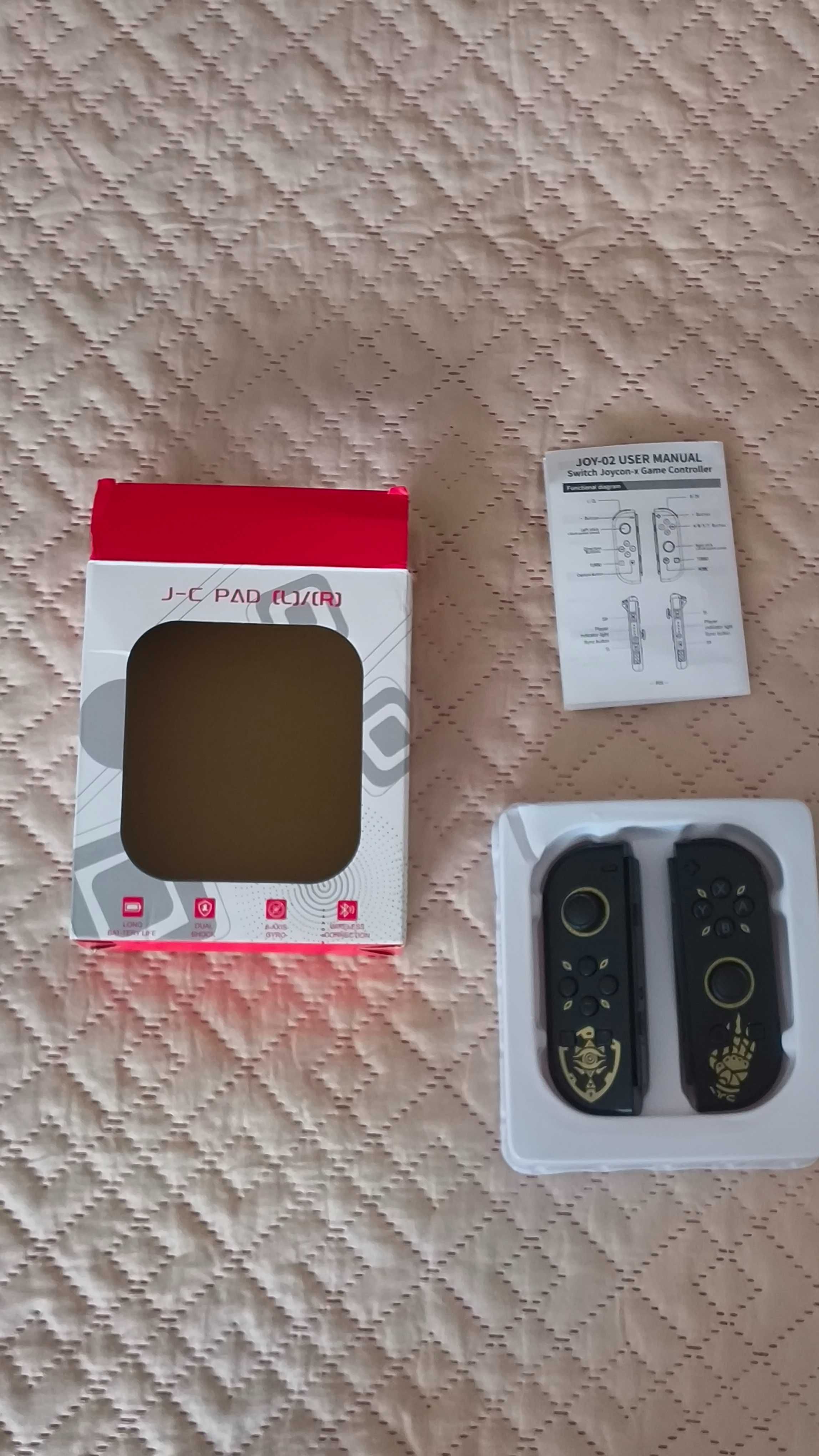 JoyCons Nintendo Switch 1 estilo Legend of Zelda (c. luzes RGB)