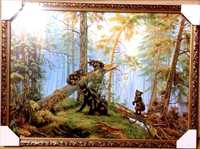 Картина з блиском "Ранок у сосновому лісі"