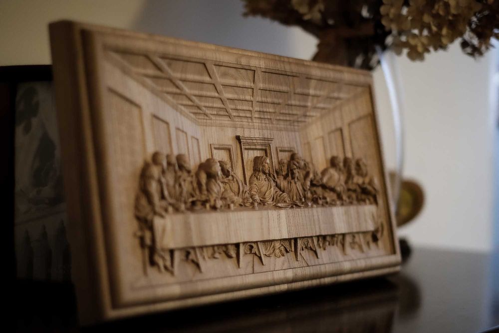 OSTATNIA WIECZERZA - płaskorzeźba z drewna dębowego