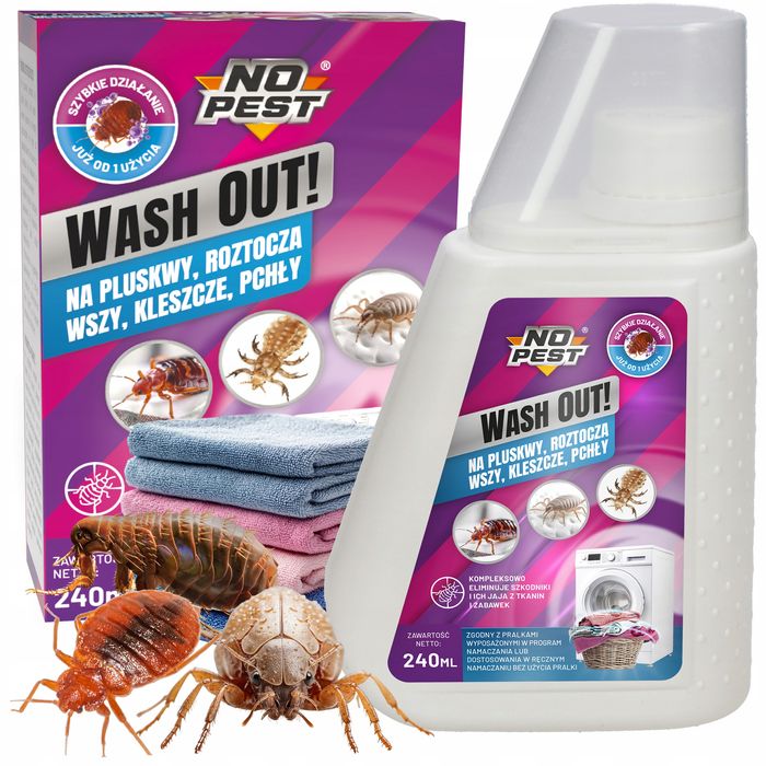 Preparat, środek na pluskwy i wszy. Płyn do pralki No Pest® 240 ml