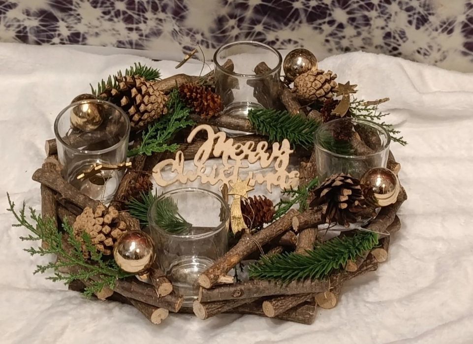 Livarno home – Wieniec/ stroik adwentowy, rustykalny, Ø ok. 28 cm