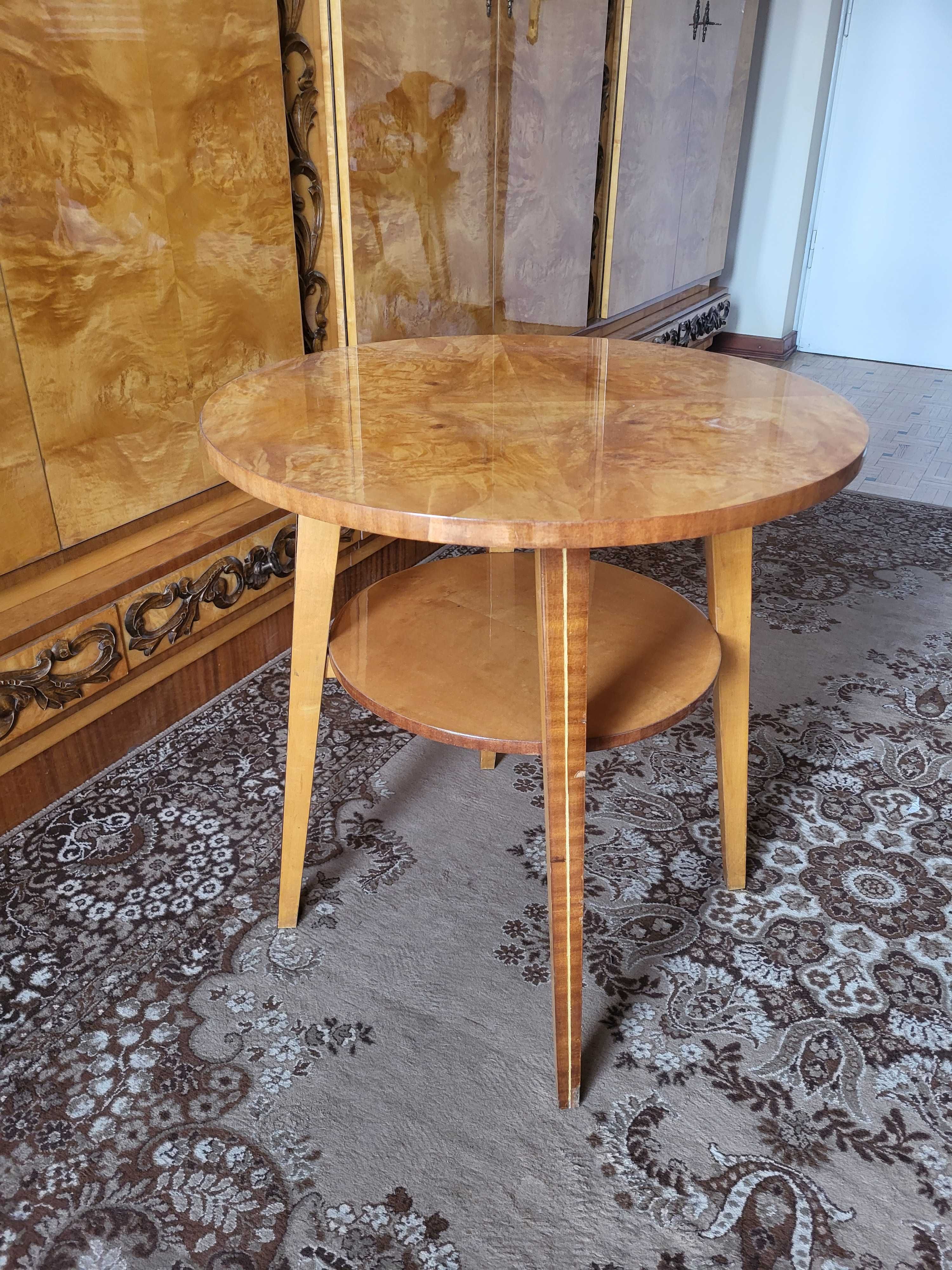 Stol drewniany fornir, kalwaria. Serokosc 60cm