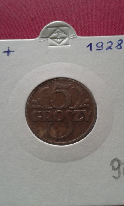 5 groszy 1928 rok-piękne-oryginał