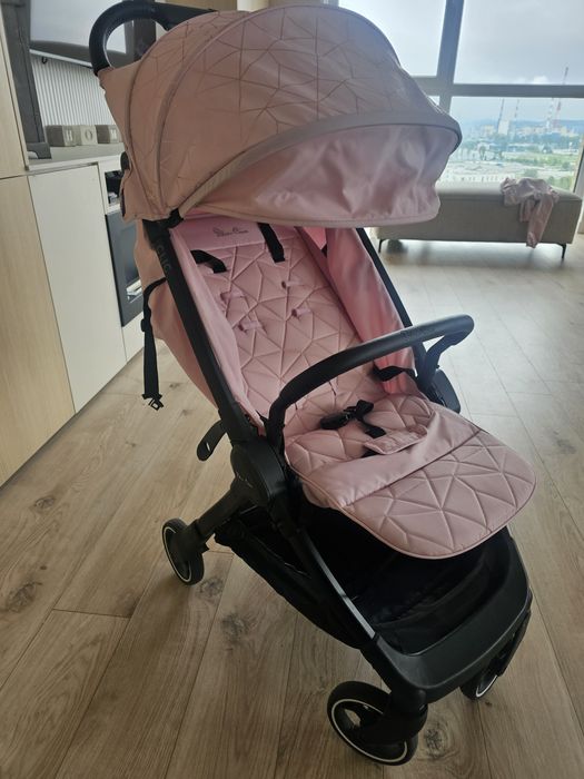 Wózek silver cross clic rózowy bagaż lotnisko