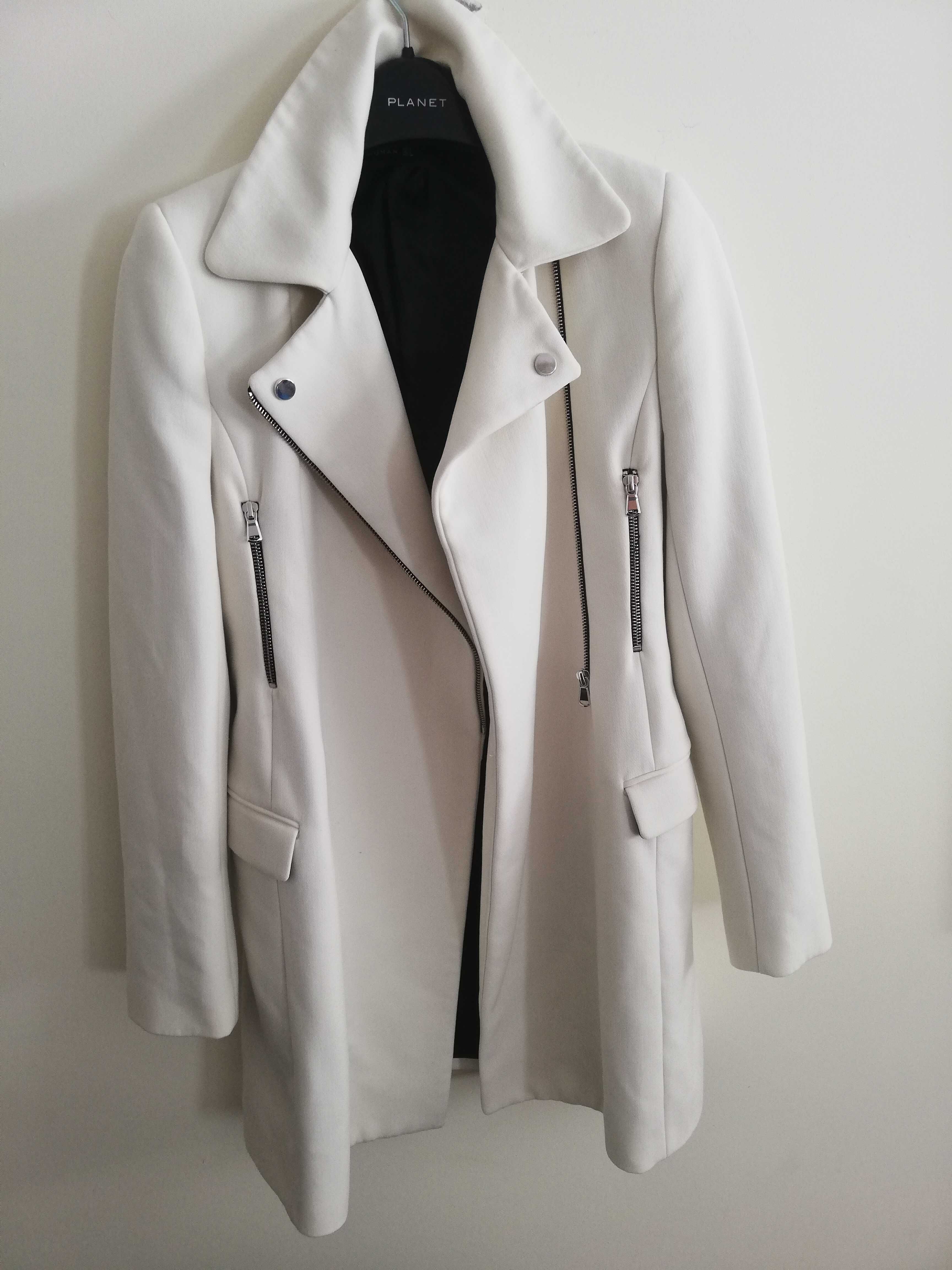płaszcz Zara s 36 biały płaszcz zara s 36