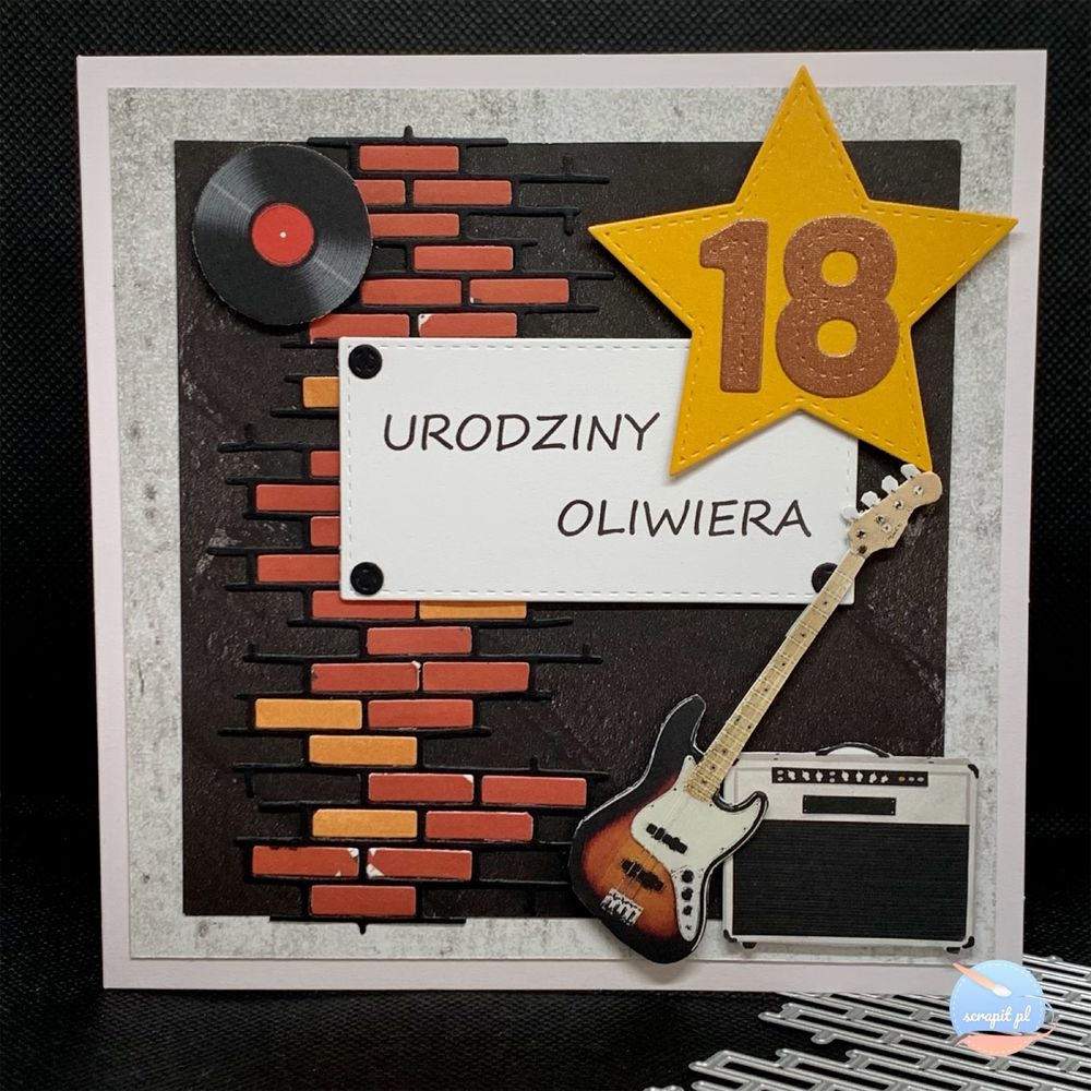 Kartka urodzinowa gitarzysta 18-tka