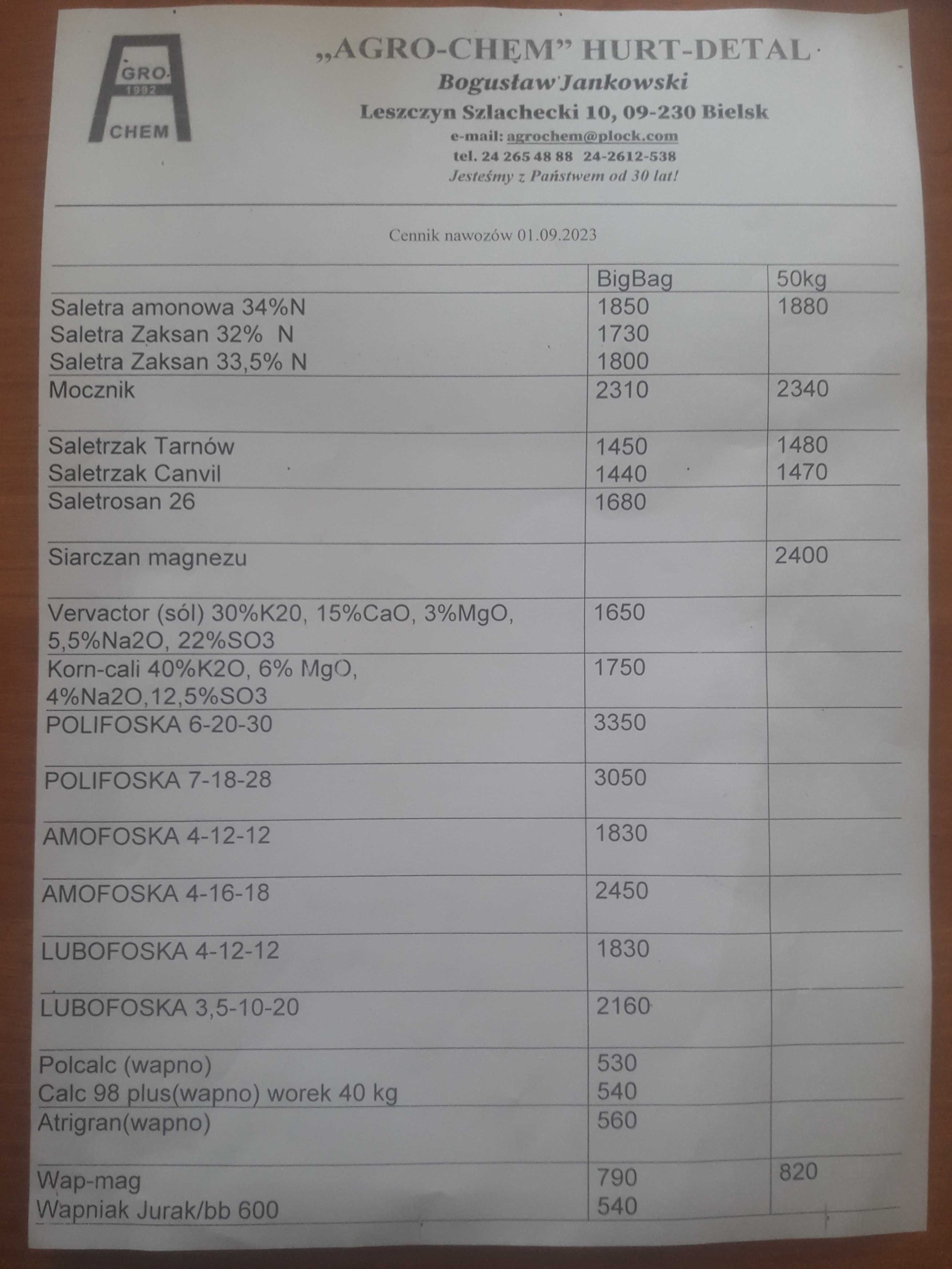 Vervactor (SÓL) 30% K2O duża zawartość siarki