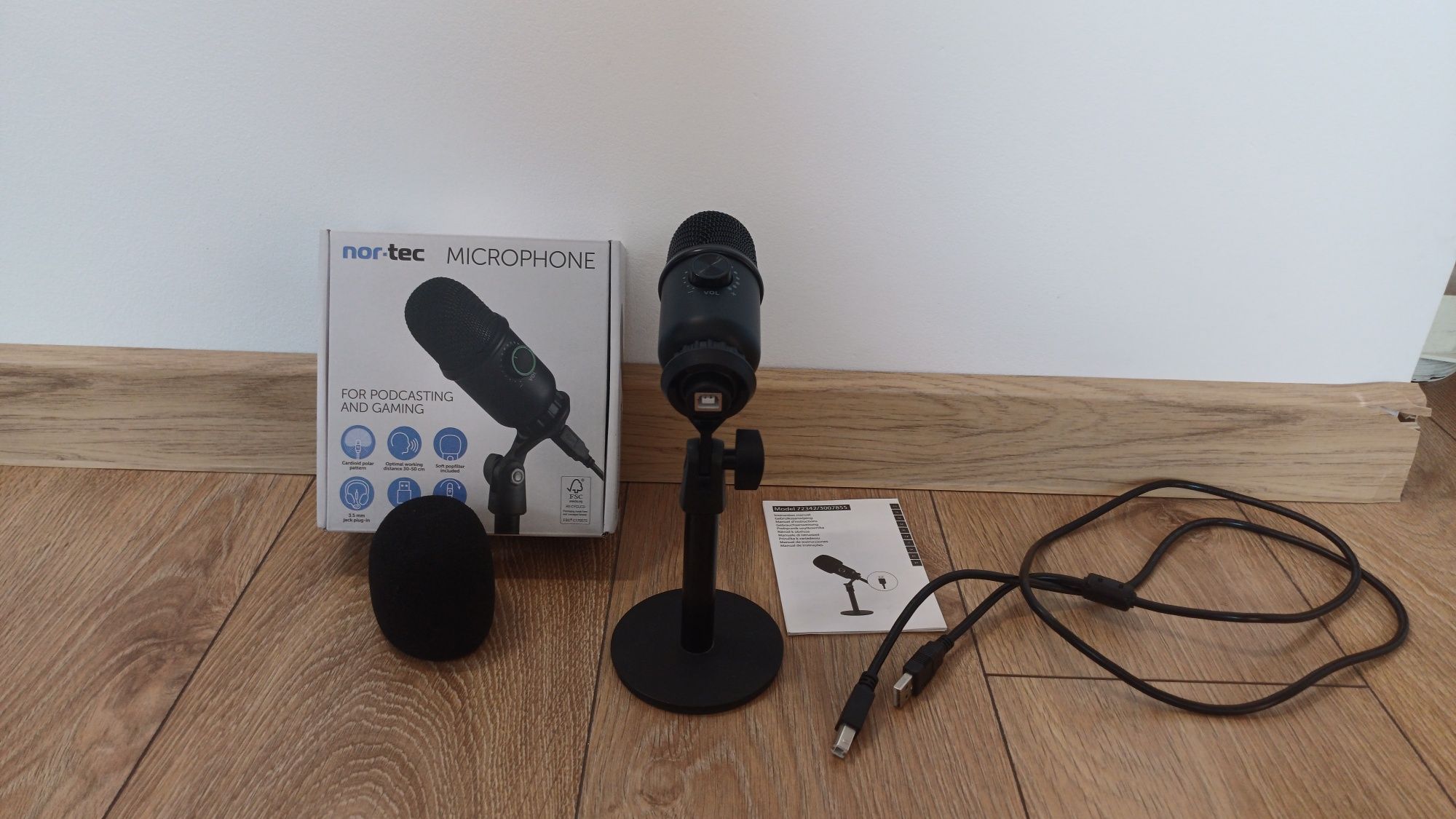Mikrofon Usb Nor-Tec z regulacją głośności