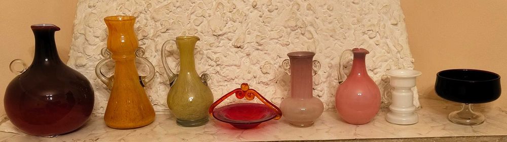 PRL - Szkła Kolorowe - Kolekcja ręcznie wykonanych szklanych dekoracji