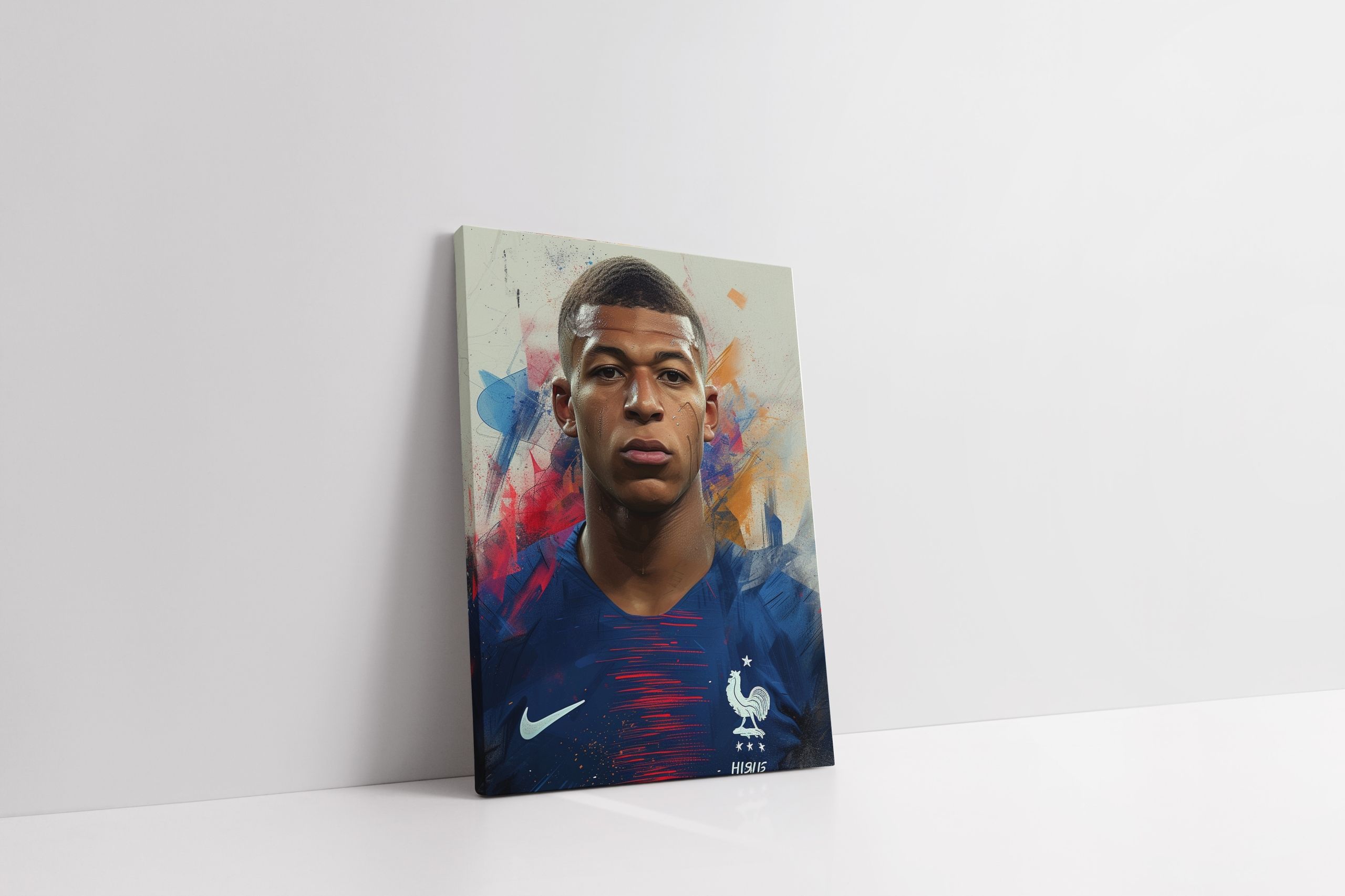 Nowoczesny Portret Kylian Mbappé na Płótnie 30x40 cm - Idealny Prezent
