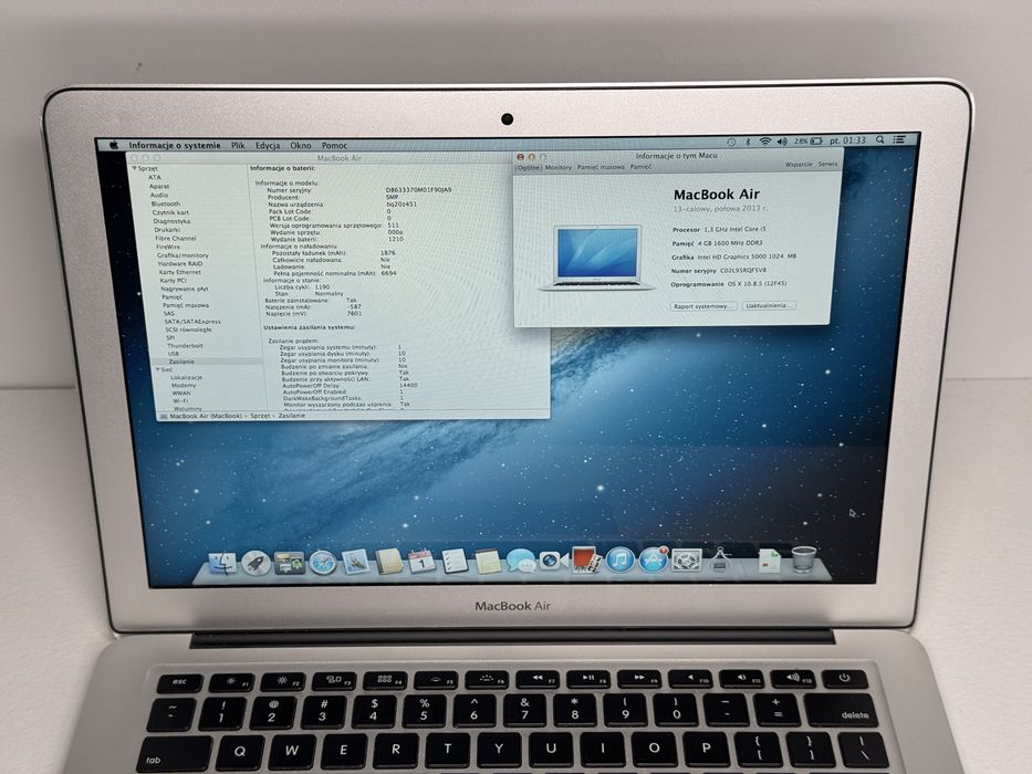 MacBook Air 13 (A1466) - 2013 - i5/4GB/128GB - faktura VAT 23%