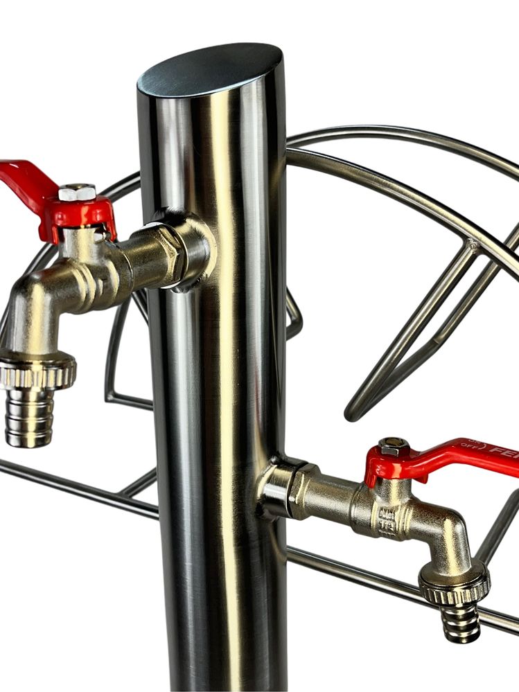 Kran ogrodowy + wieszak na wąż hydrant słupek kranik 90cm INOX