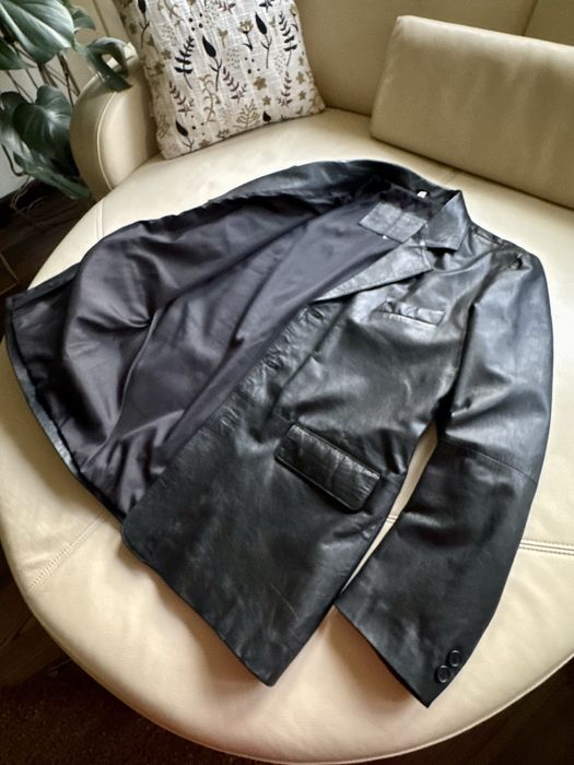 Skorzana marynarka czarna XL Stan bardzo dobry