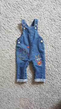 Spodnie dla chłopca ogrodniczki na szelki Bluezoo 68