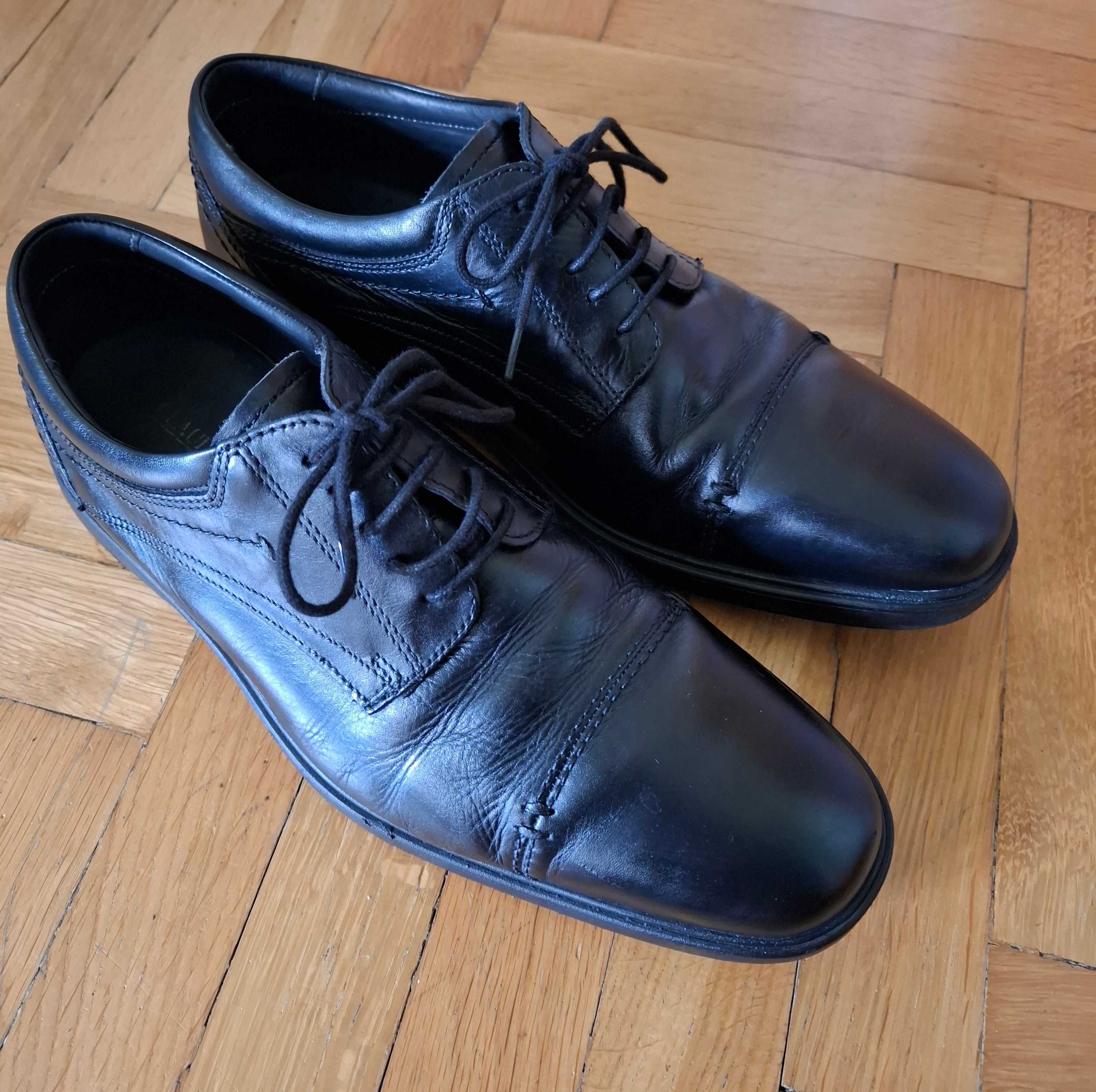 Buty do garnituru okazjonalne skóra czarne rozmiar 42