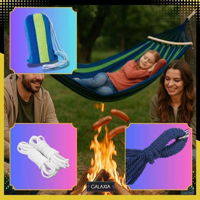 HAMAK Ogrodowy DWUOSOBOWY XXL 260x150 2 Osobowy Turystyczny DUŻY