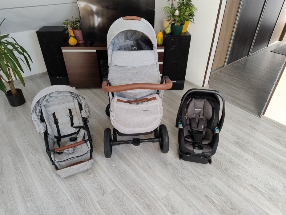 Wózek Bebetto Luca 3w1 gondola/spacerówka/ fotelik recaro isofix