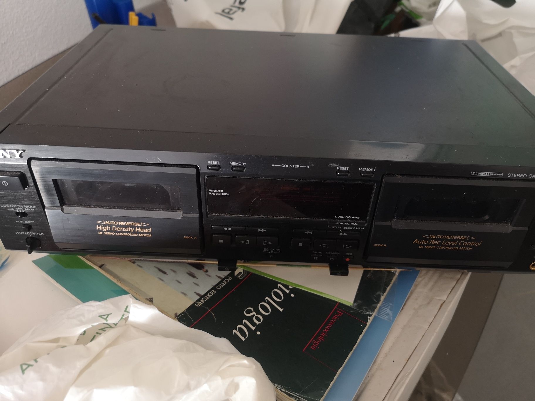 Vendo este leitor de double cassete Sony TC-WE705S